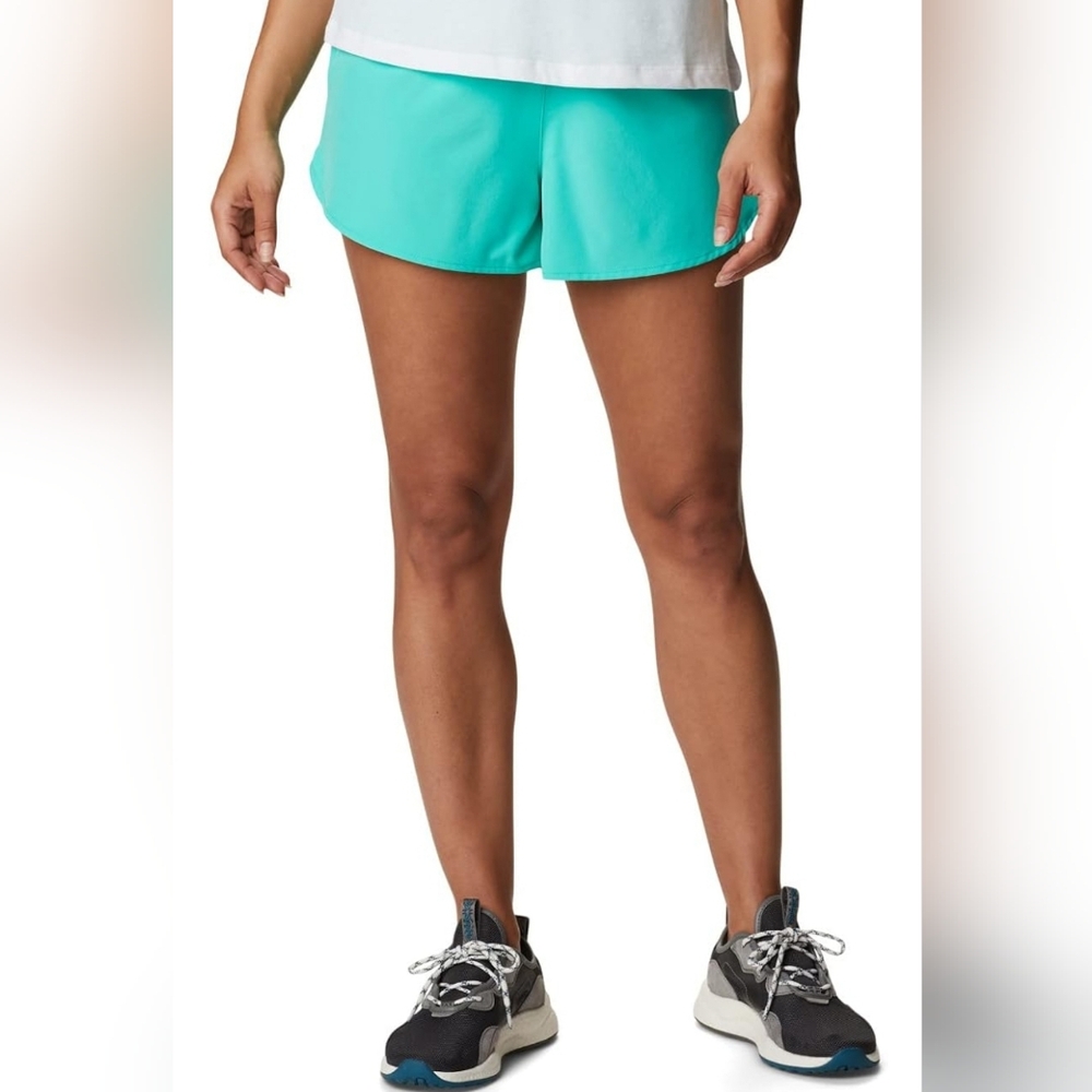 Womens Columbia Hike Shorts Large Electric Turquoise